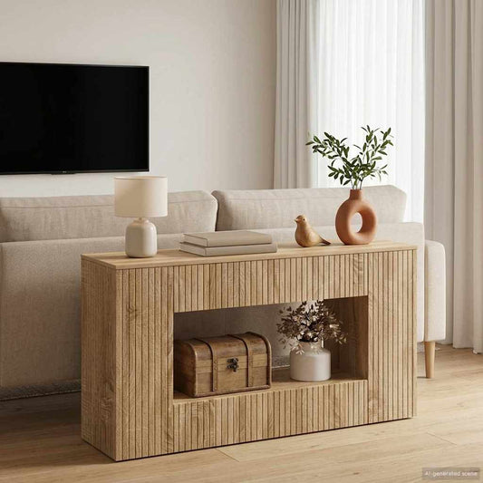 Konsolbord Randig Sonoma-ek 101 x 29 x 74 cm Konstruerat trä