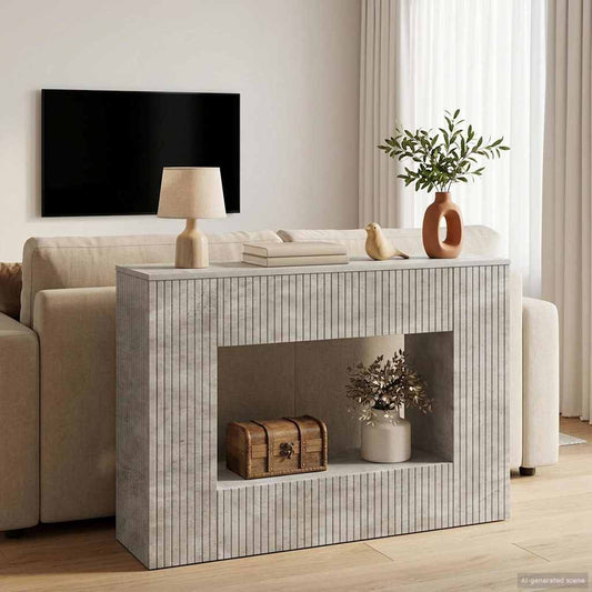 Konsolbord Randig BetongGrå 101 x 29 x 74 cm Konstruerat trä