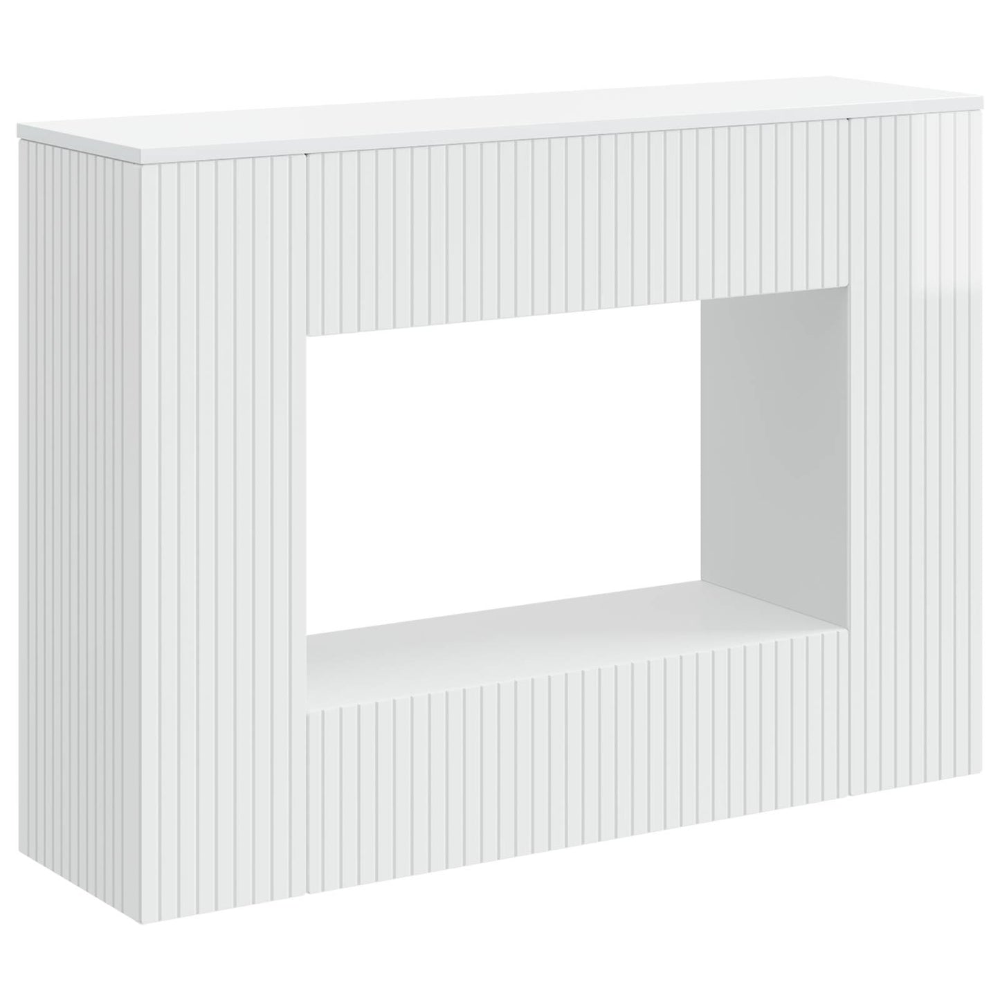 Konsolbord Randig Högblank Vit 101 x 29 x 74 cm Konstruerat trä