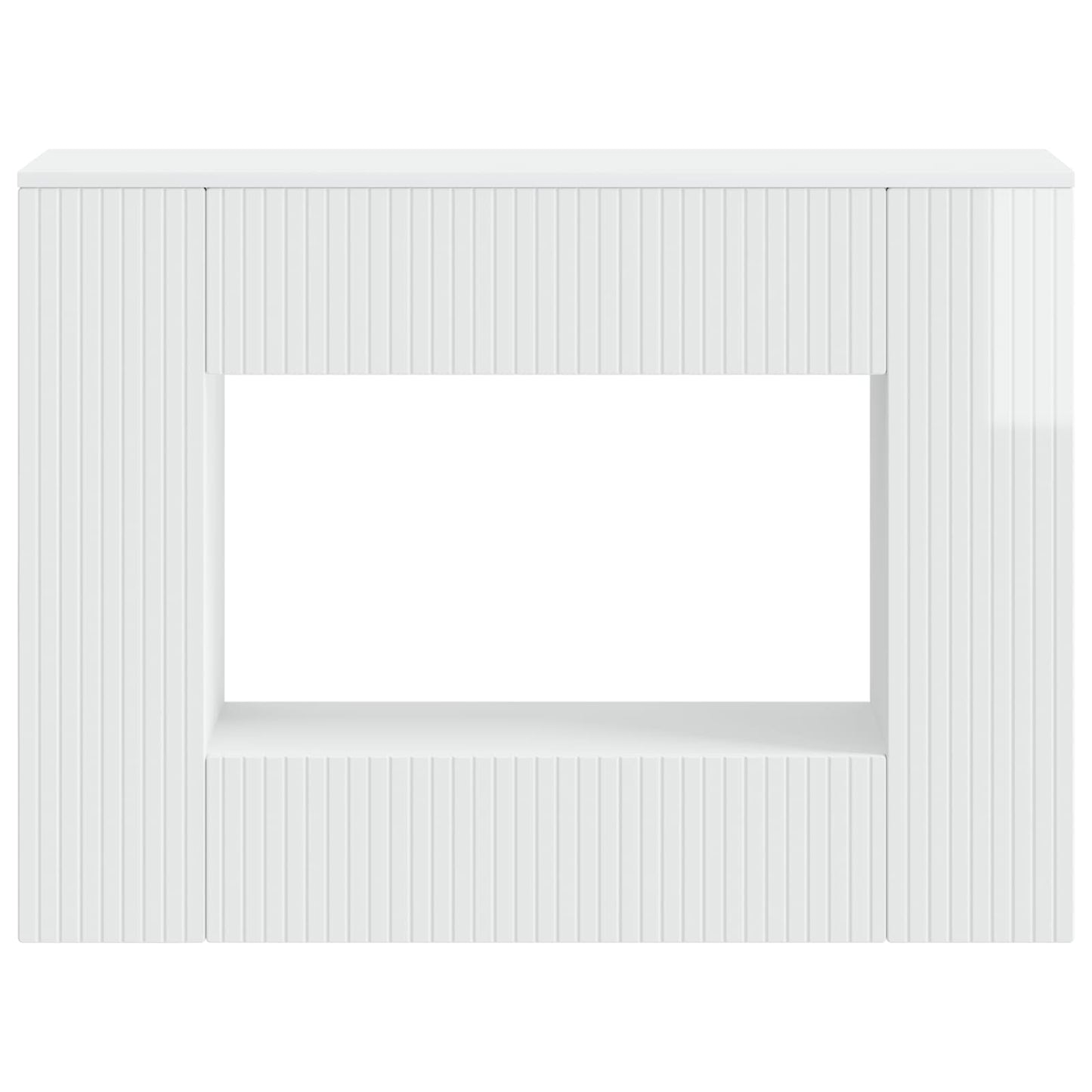 Konsolbord Randig Högblank Vit 101 x 29 x 74 cm Konstruerat trä