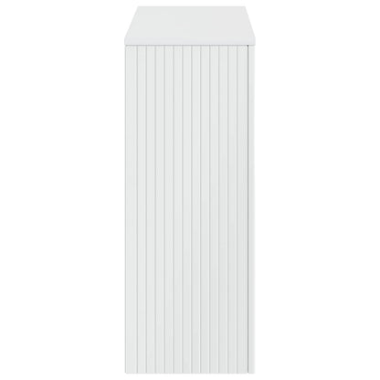 Konsolbord Randig Högblank Vit 101 x 29 x 74 cm Konstruerat trä