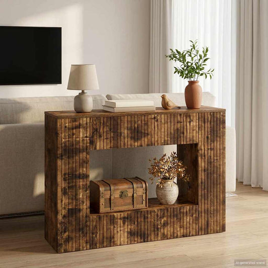 Konsolbord Randig Rökt Ek 101 x 29 x 74 cm Konstruerat trä