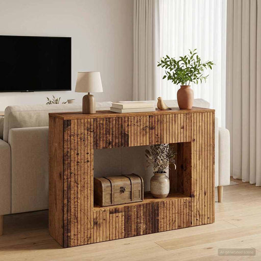 Konsolbord Randig Gammalt trä 101 x 29 x 74 cm Konstruerat trä