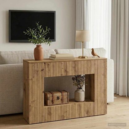 Konsolbord Randig Artisan Ek 101 x 29 x 74 cm Konstruerat trä