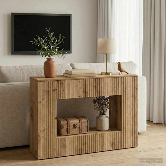 Konsolbord Randig Artisan Ek 101 x 29 x 74 cm Konstruerat trä
