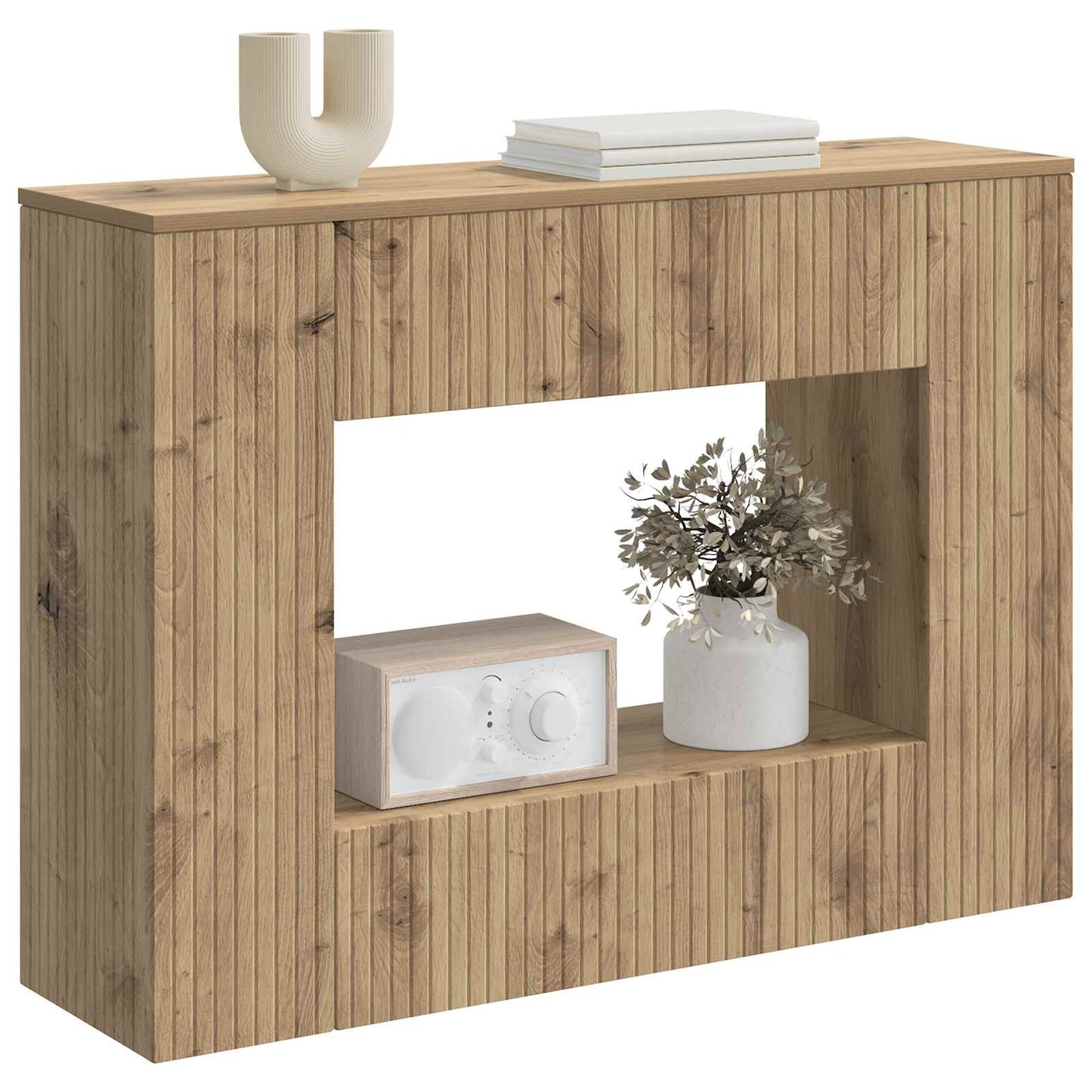 Konsolbord Randig Artisan Ek 101 x 29 x 74 cm Konstruerat trä