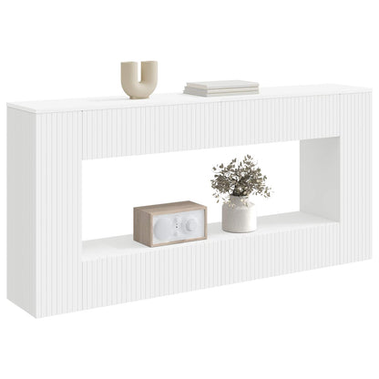 Avlastningsbord Konsollbord Vit Randig 155 x 29 x 74 cm