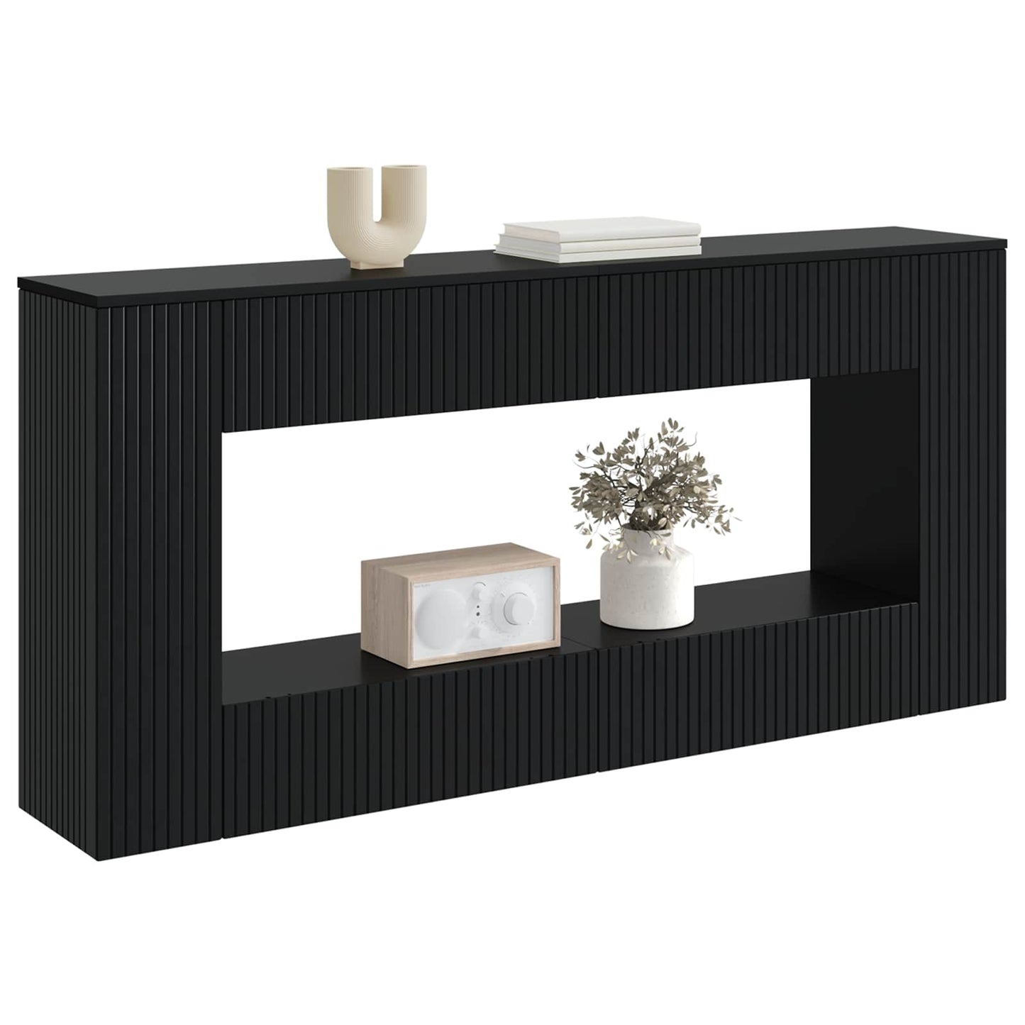 Avlastningsbord Konsollbord Svart 155 x 29 x 74 cm