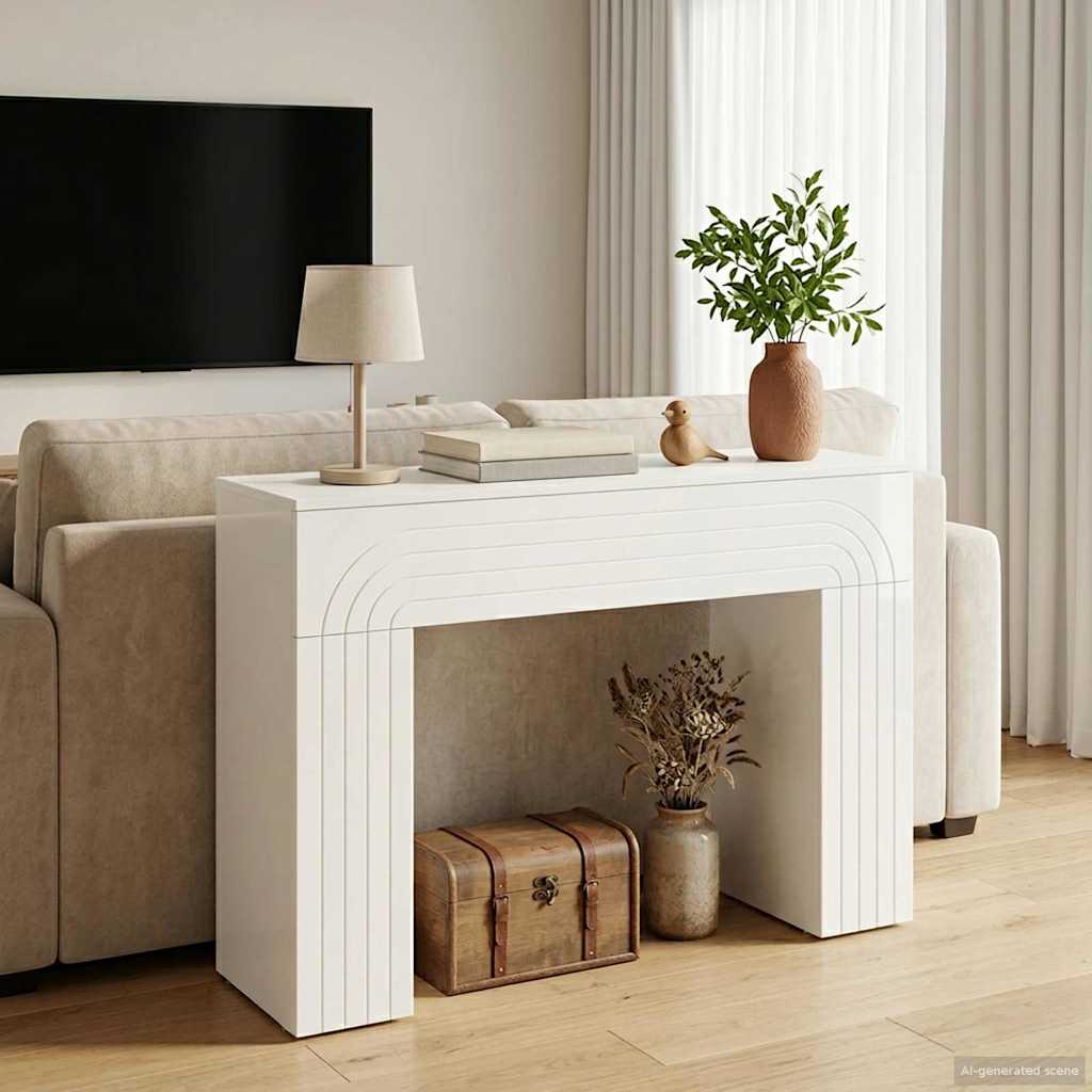 Kaffeebord Vit högglans 102 x 35 x 75 cm Konstruerat trä
