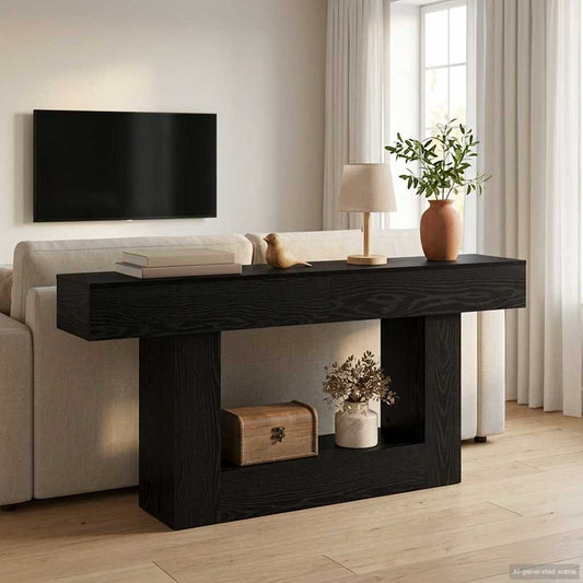 Svart Ek 160 x 30 x 74 cm