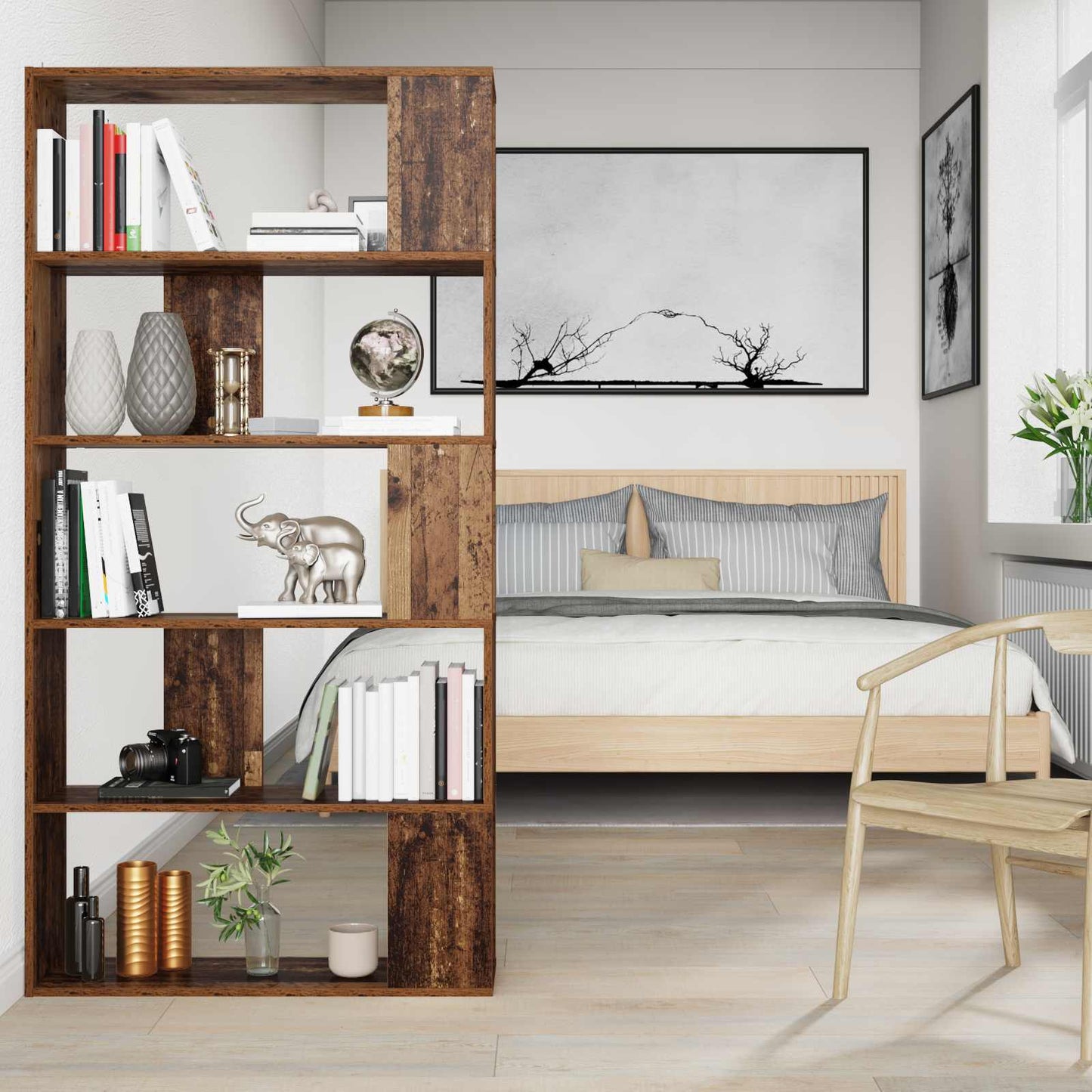 Bokhylla Åldrat Trä 80 x 24 x 159 cm