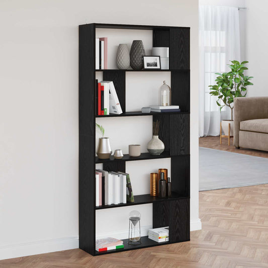 Bokhylla Svart Ek 80 x 24 x 159 cm