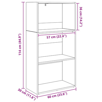 Bokhylla Svart Ek 60 x 30 x 76.5 cm