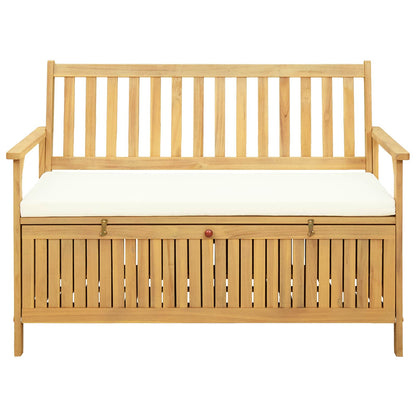 Förvaringsbänk med kudde med lagring med dörr 120 x 63 x 84 cm