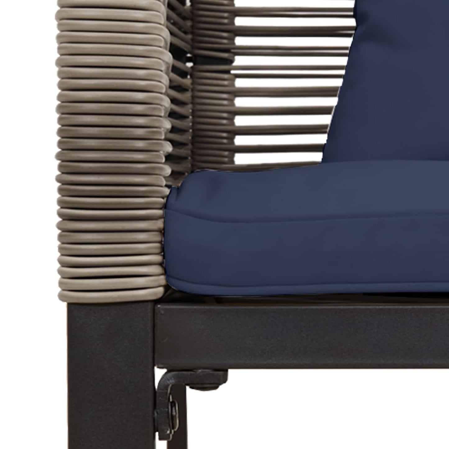 Trädgårdsbänk Konstrotting Grå och Marinblå 117 x 54 x 74.5 cm