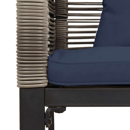 Trädgårdsbänk Konstrotting Grå och Marinblå 117 x 54 x 74.5 cm