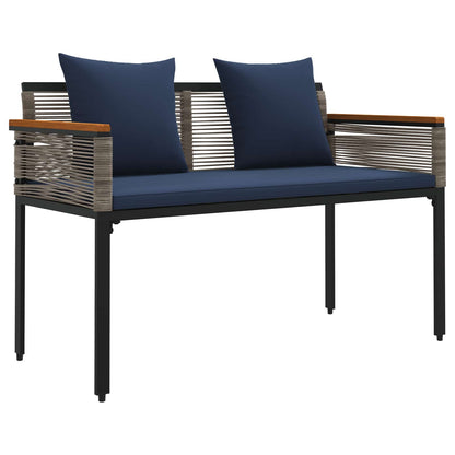 Trädgårdsbänk Konstrotting Grå och Marinblå 117 x 54 x 74.5 cm