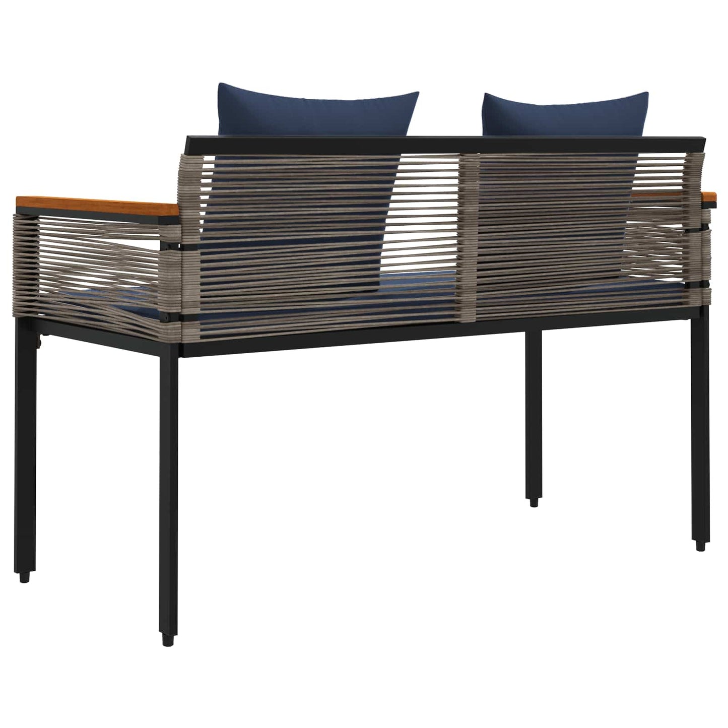 Trädgårdsbänk Konstrotting Grå och Marinblå 117 x 54 x 74.5 cm