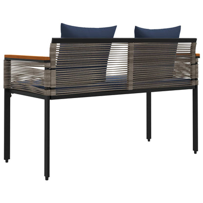 Trädgårdsbänk Konstrotting Grå och Marinblå 117 x 54 x 74.5 cm