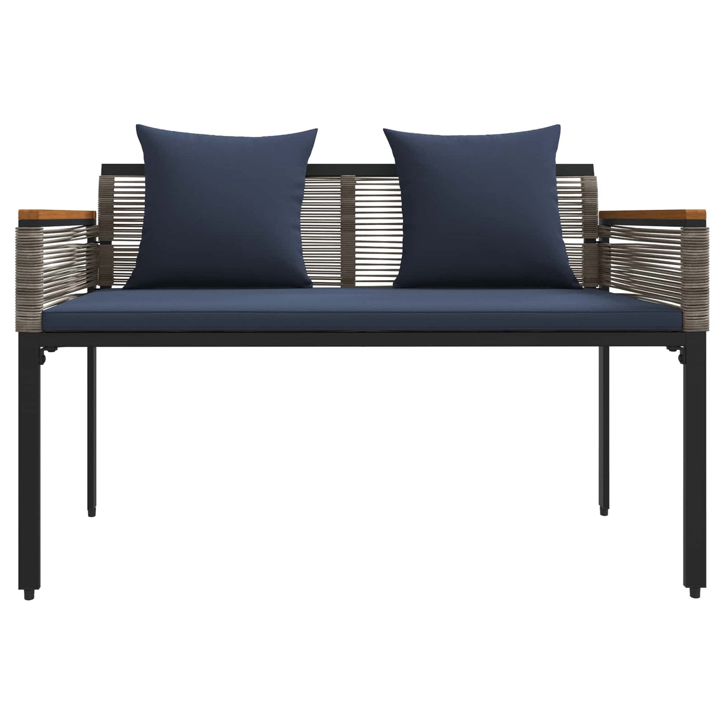 Trädgårdsbänk Konstrotting Grå och Marinblå 117 x 54 x 74.5 cm