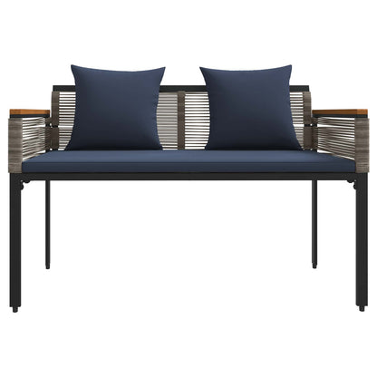 Trädgårdsbänk Konstrotting Grå och Marinblå 117 x 54 x 74.5 cm