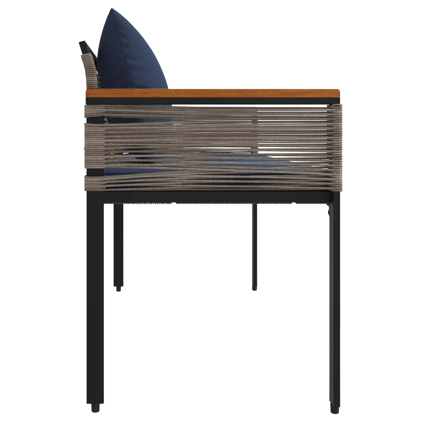 Trädgårdsbänk Konstrotting Grå och Marinblå 117 x 54 x 74.5 cm