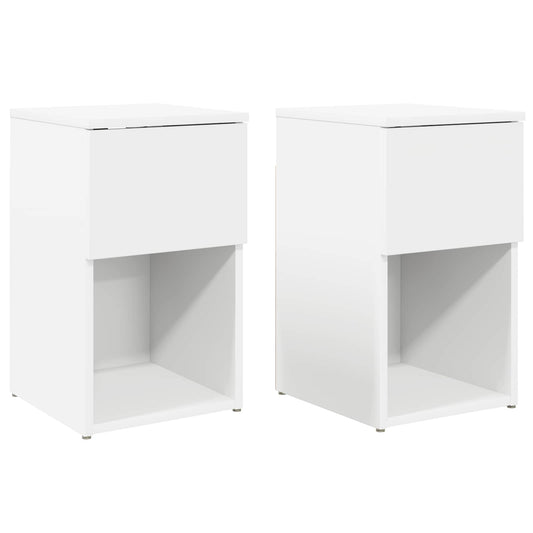 Sängskåp 2 pcs Vit 29 x 31,5 x 49 cm Konstruerat trä