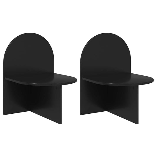 Sängbord 2 pcs Svart ek 48 x 49 x 65 cm Konstruerat trä