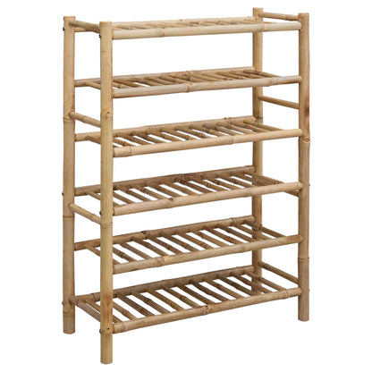 Skoställ Trä med hylla med lagring Naturfärg 68 x 28 x 96 cm Bambus