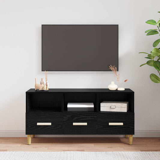 TV-Möbel Svart Ek TV-skåp med låda 102 x 35,5 x 50 cm