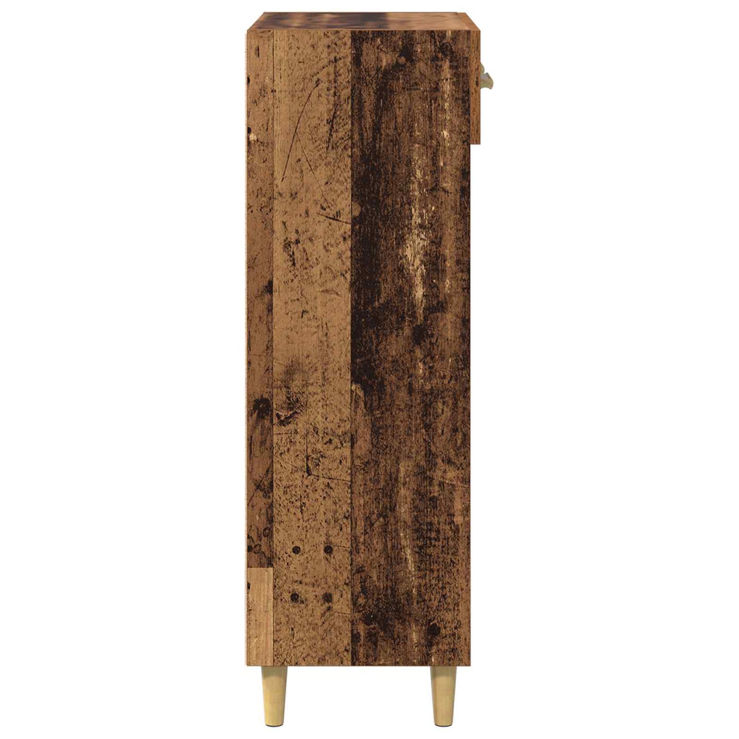 Skoställ Åldrat Trä Skoskåp med låda 60 x 35 x 105 cm