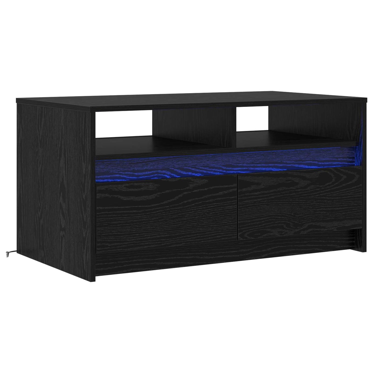 Soffbord Svart Ek med låda 90 x 50 x 45 cm