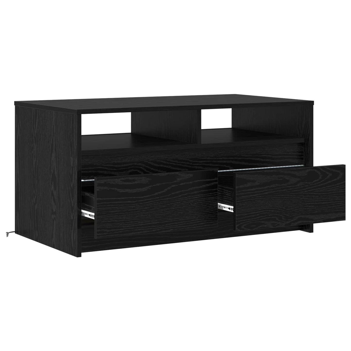 Soffbord Svart Ek med låda 90 x 50 x 45 cm