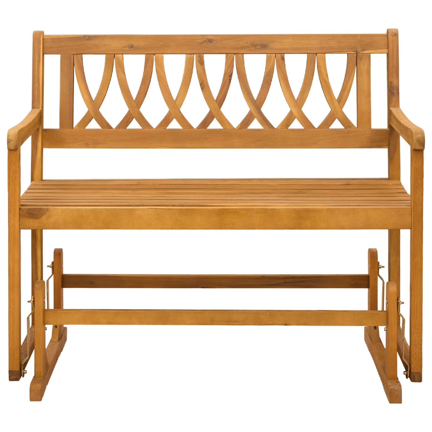 Trädgårds Glidebänk Naturlig 110 x 59 x 97 cm Massivt Akaciaträ