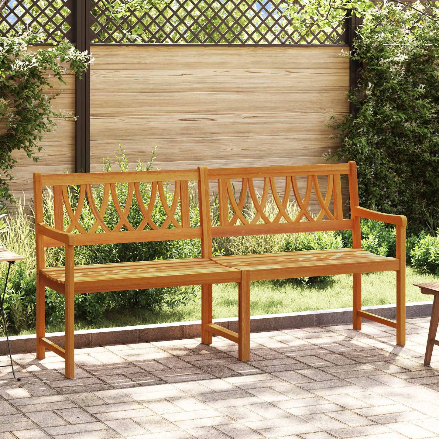 Utomhusbänk Naturlig 180 x 55,5 x 90 cm Massivt Akaciaträ