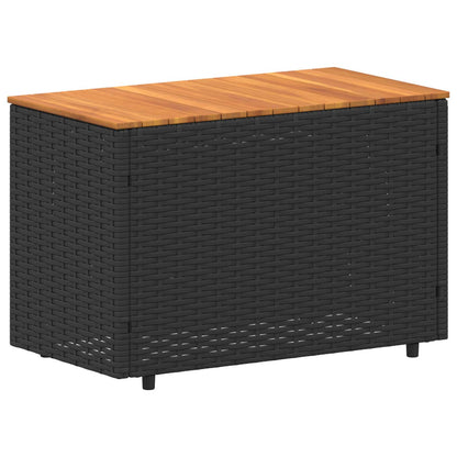 Utomhussoffset 4 pcs Svart och krämvit Poly Rattan och Akacia