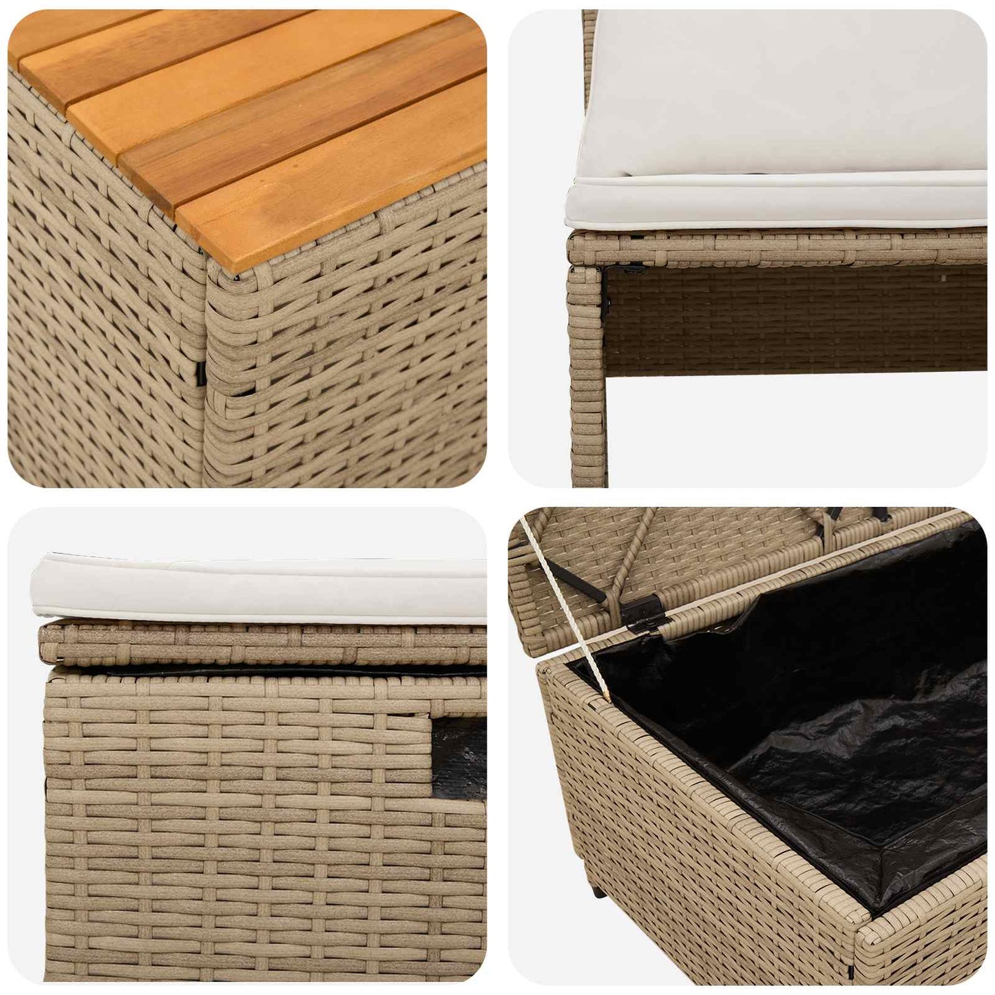 Utomhussoffset 4-Antal sittplatser 4 pcs 55 x 30 x 39 cm