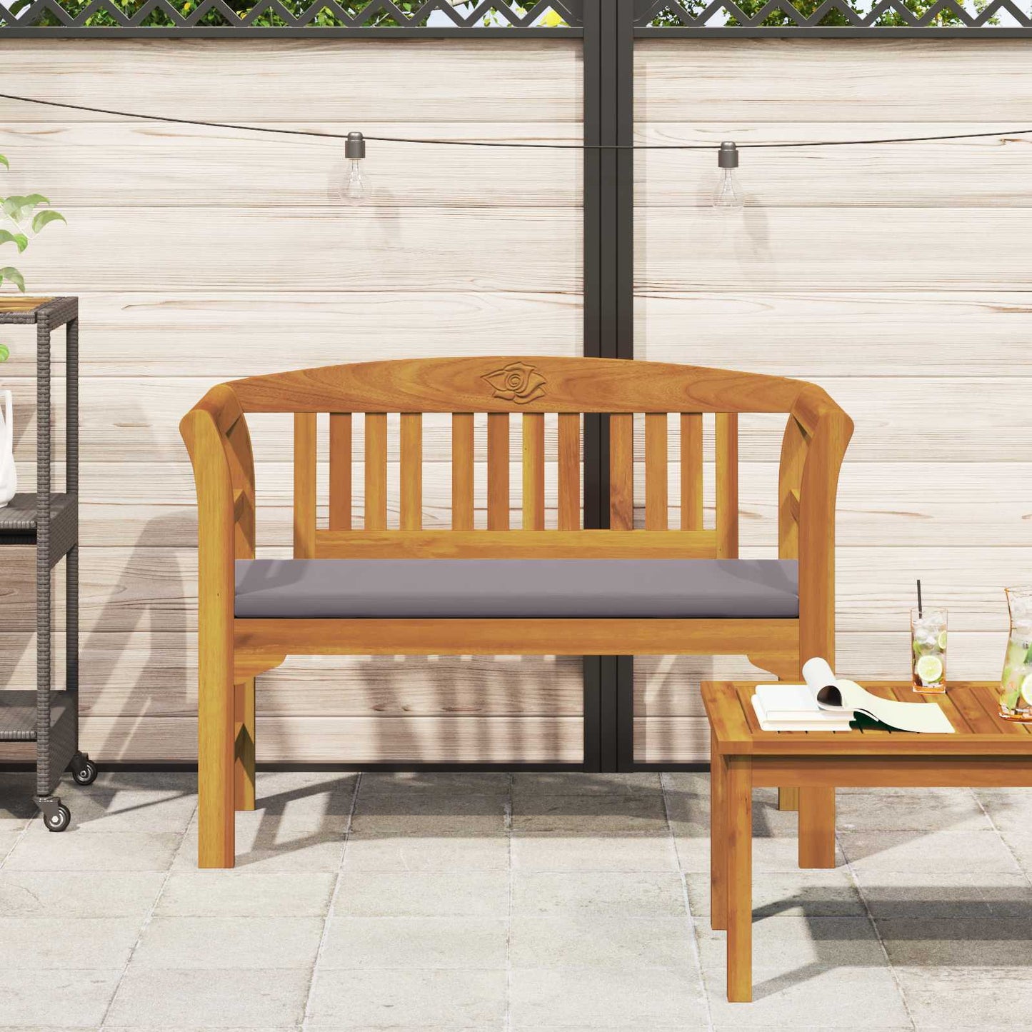 Trädgårdsbänk Trä 114 x 46 x 82,5 cm Massivt Akaciaträ