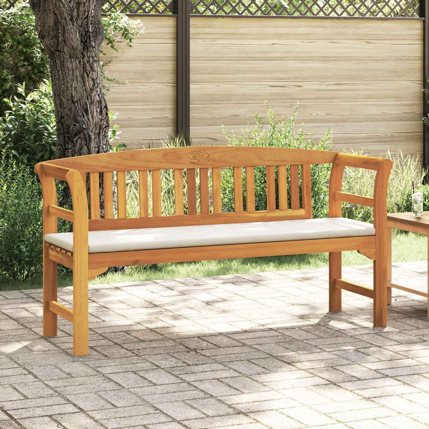 Trädgårdsbänk Trä 157 x 46 x 82,5 cm Massivt Akaciaträ