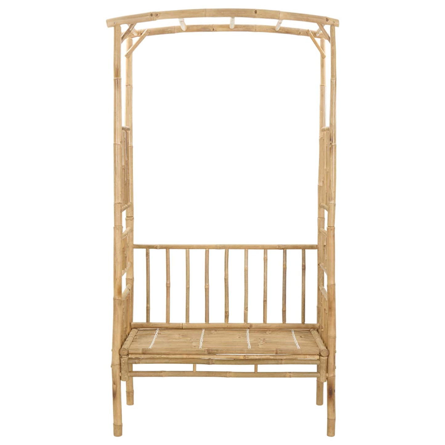 Trädgårdsbåge med bänk Naturfärg 115 x 50 x 205 cm Bambus