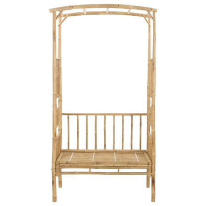 Trädgårdsbåge med bänk Naturfärg 115 x 50 x 205 cm Bambus