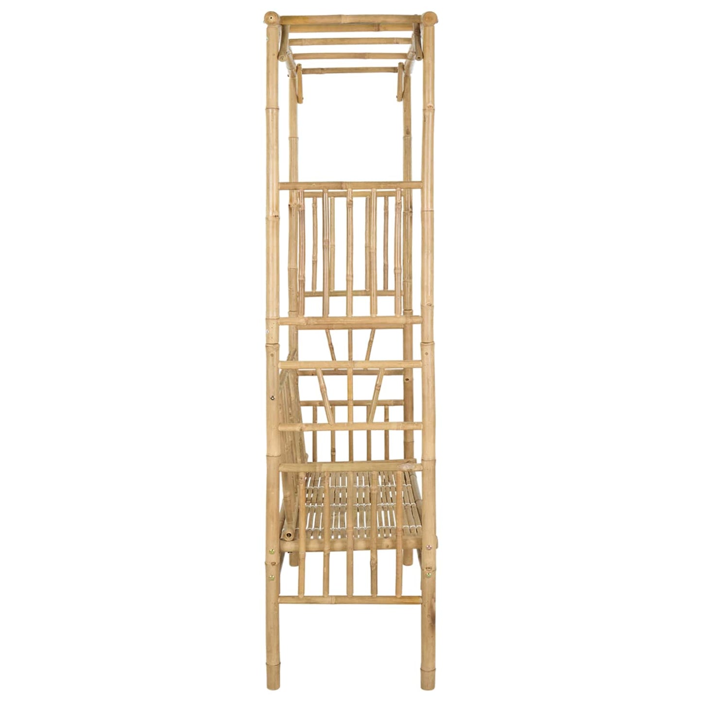 Trädgårdsbåge med bänk Naturfärg 115 x 50 x 205 cm Bambus