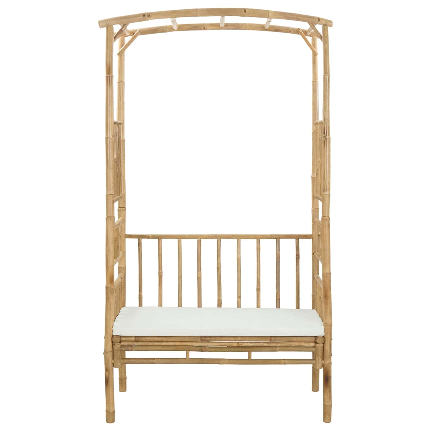 Trädgårdsbåge med bänk Naturfärg 115 x 50 x 205 cm Bambus