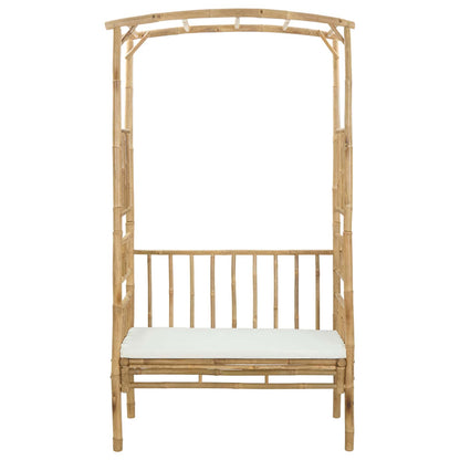 Trädgårdsbåge med bänk Naturfärg 115 x 50 x 205 cm Bambus
