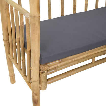 Trädgårdsbåge med bänk Naturfärg 115 x 50 x 205 cm Bambus