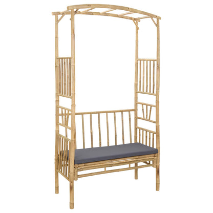 Trädgårdsbåge med bänk Naturfärg 115 x 50 x 205 cm Bambus