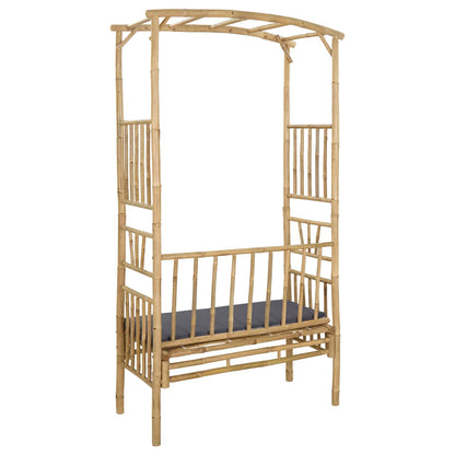 Trädgårdsbåge med bänk Naturfärg 115 x 50 x 205 cm Bambus