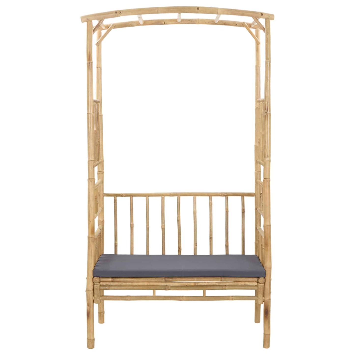 Trädgårdsbåge med bänk Naturfärg 115 x 50 x 205 cm Bambus