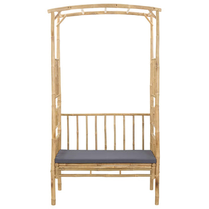 Trädgårdsbåge med bänk Naturfärg 115 x 50 x 205 cm Bambus