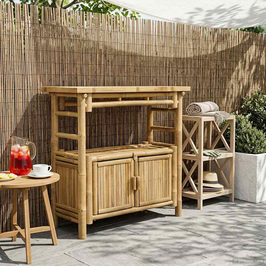 Konsolbord med hylla med dörr Naturfärg 80 x 35 x 75 cm Bambus